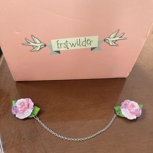 Erstwilder pink rose cardigan or collar clip